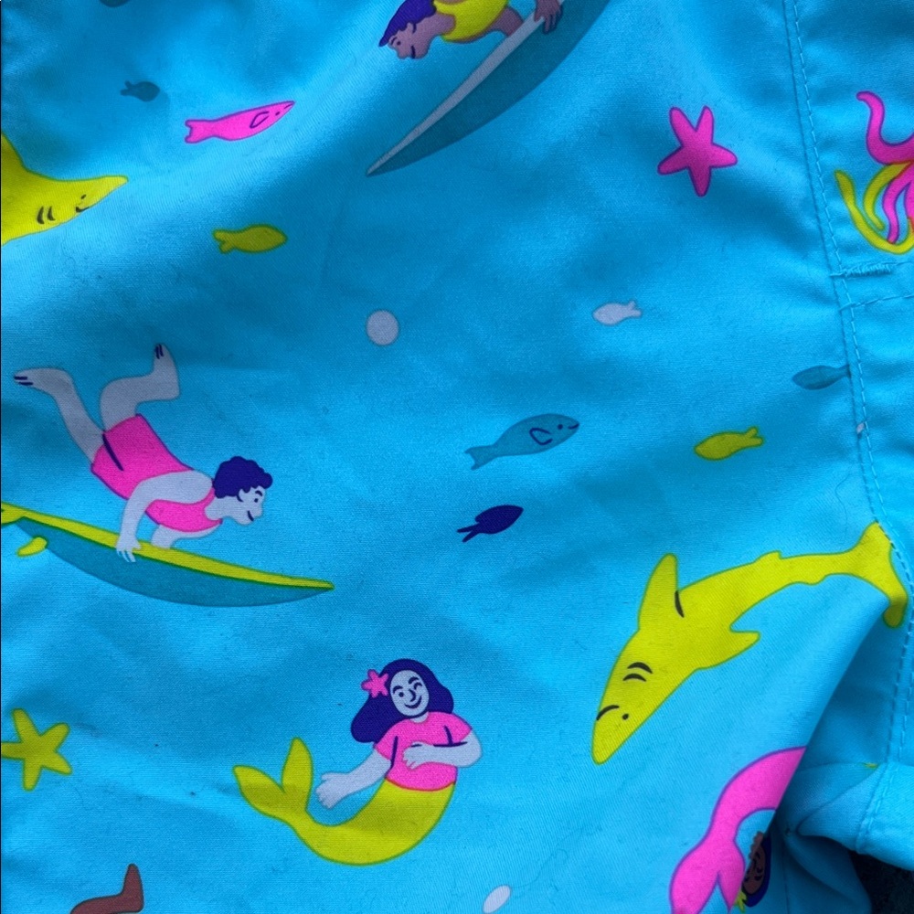 Cat & Jack Kids' Aqua Mermaid Print Shorts - Picture 4 of 5